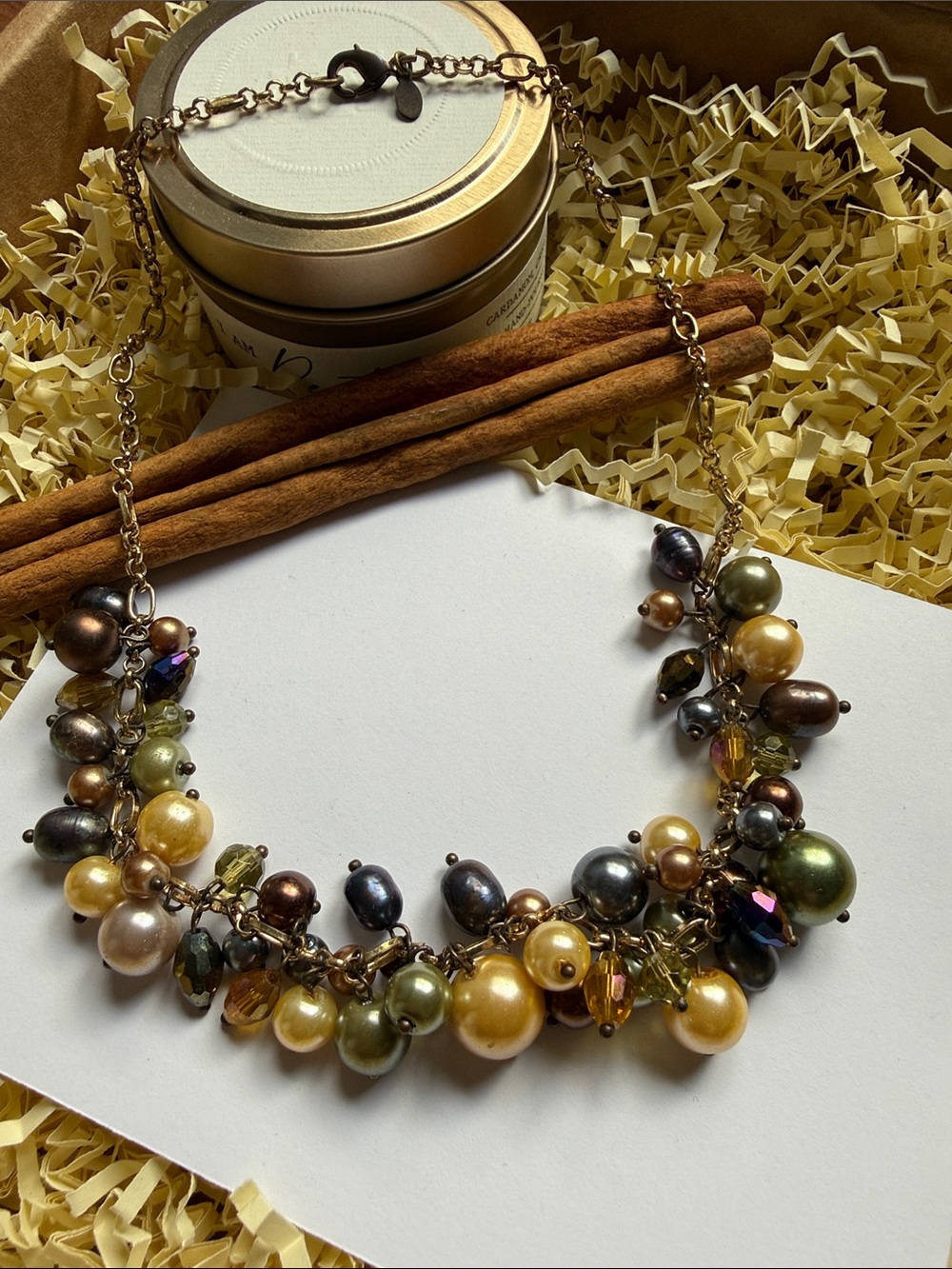 Fashion Jewelry Multicolor Pearl & Bead Cluster Necklace